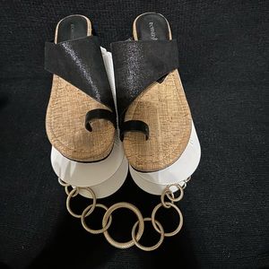 Donald Pliner Metallic Black sandals